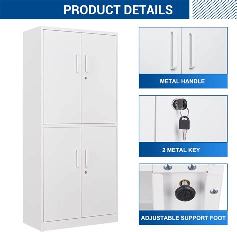 Buy STANI Metal Locker Steel Storage Cabinet with 4 Doors for Office ...