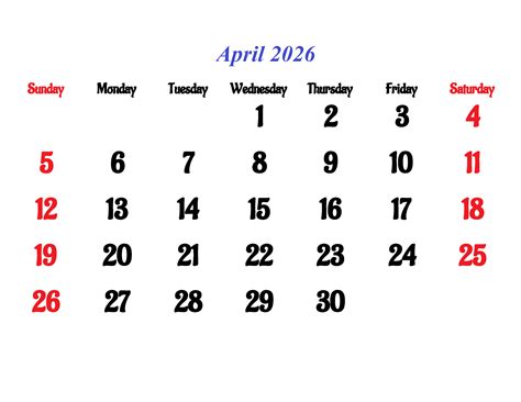 2026 April Calendar | Calendar Next