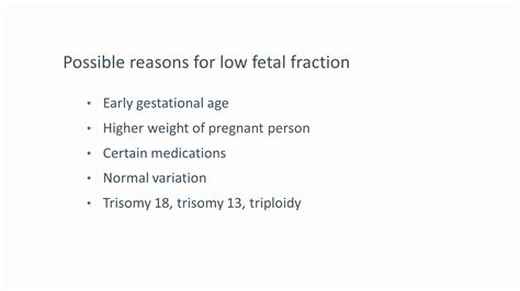 Low fetal fraction results for clinicians