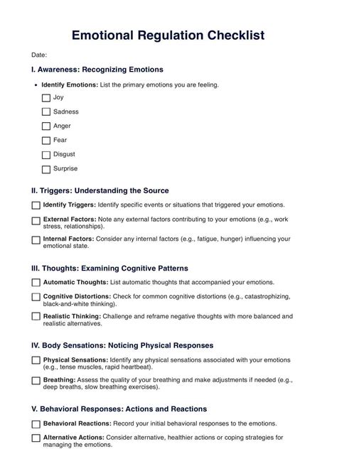 Emotion Regulation DBT Worksheets & Example | Free PDF Download