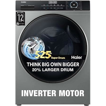 Haier 8 Kg 5 Star Inverter Motor Fully Automatic Front Load Washing ...