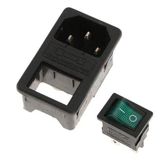CALANDIS™ 2xMale Power Socket 10-15A 250V Inlet Module Plug 3-in-1 card ...