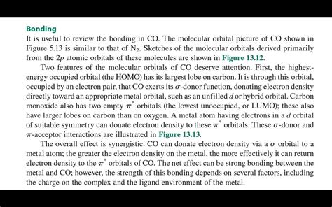 Compare sihma and pi bonding ability of co and no+ as ligands. please ...