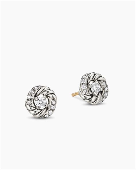 David Yurman Petite Infinity Stud Earrings In Sterling Silver With S ...