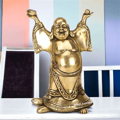 Brass Laughing Buddha Statue – Nikur Essence