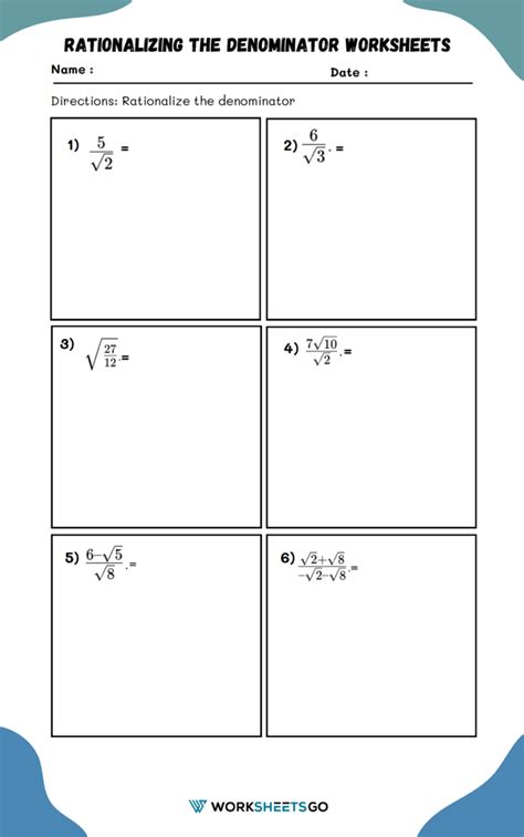 Image result for Rationalization Math Worksheets