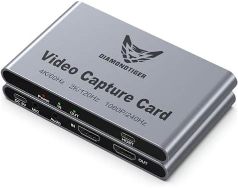 DiamondTiger HDMI Capture Card for Streaming and Recording - 4K@60HZ ...