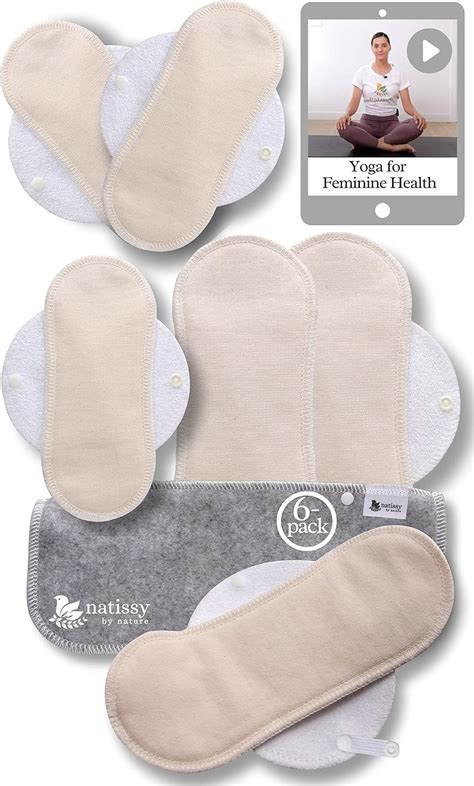 Buy Reusable Pads Menstrual; 6-Pack SM Organic Cotton Cloth Pads Made ...
