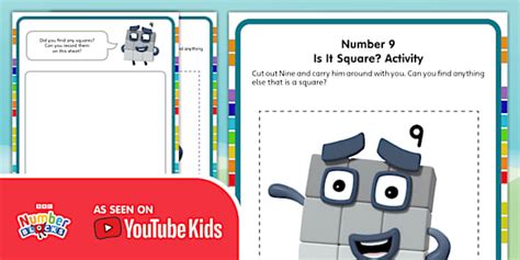 Numberblocks: Number 9 Is It Square? Activity (teacher made)