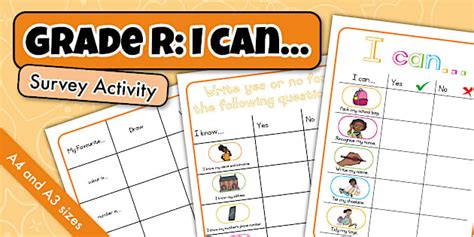 Grade R: I Can... Survey Activity
