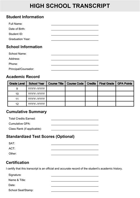 Image result for Time4Learning Transcript Template