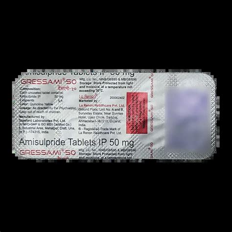 GRESSAMI 50MG TABLET 10'S Price, Uses, Side Effects & Substitutes | Medkart