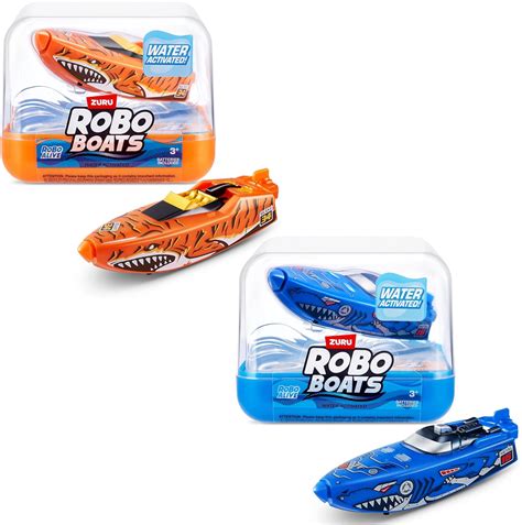 ZURU ROBO ALIVE – Robotic Boat-Series 1 2PK(Tiger Shark+Robo Shark ...