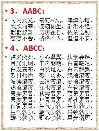 小学成语ABAC式AABC式ABCC式AABB式共计160个_孩子