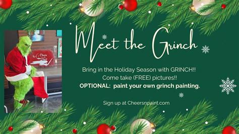 Meet the Grinch - and paint with Him!!, Cheers N Paint Art Studio, Cary ...