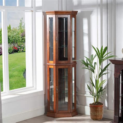 INMOZATA Lighted Corner Curio Cabinets with Glass India | Ubuy