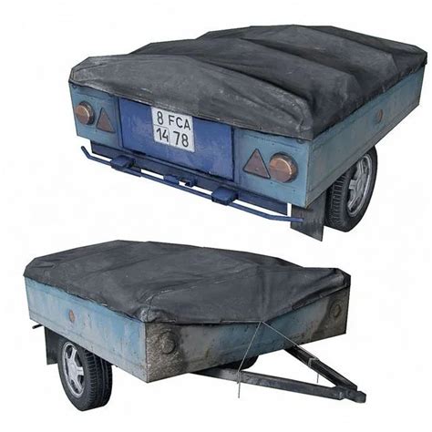 PBR Game 3D Models – Old Car trailer – 3DSky Model Free