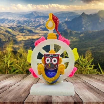 Real Craft White nilachakra jagannath Murti Decorative Showpiece - 15 ...
