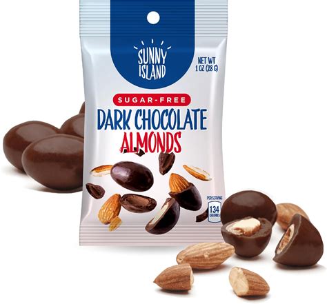 Amazon.com: Sugar-Free Dark Chocolate Covered Almonds, 1-Ounce Pouch ...