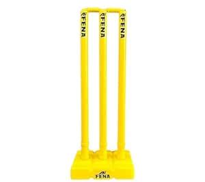 Buy FENA. Plastic Wicket Stumps Set - 3 Wickets, 2 Bails, 1 Base ...