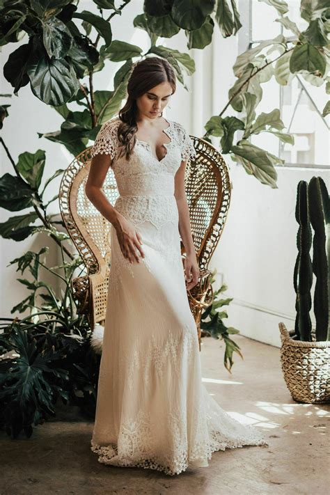 Azalea Boho Cotton Lace Wedding Dress | Dreamers and Lovers