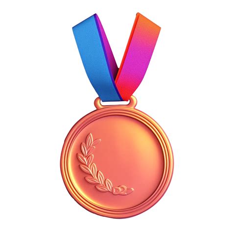 medal in 3D style trending color palette with 23886904 PNG