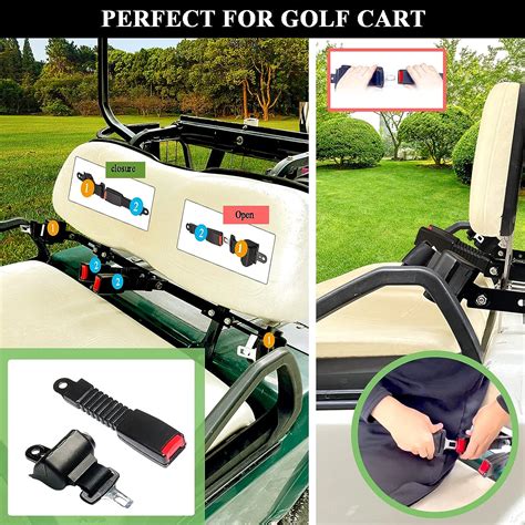 Buy AIWEILUCK Golf Cart Retractable 2 Passenger 42 Seat Belts with Belt ...