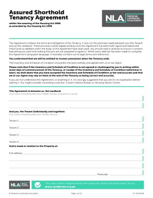 Fillable Online Assured Shorthold Tenancy Agreement - ukala.org.uk Fax ...