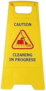 Amigos Store™ Cleaning in Progress Caution Sign Board – Foldable ABS ...