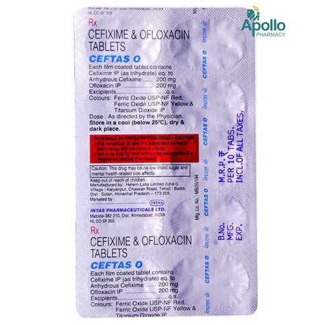 Ceftas O Tablet 10's Price, Uses, Side Effects, Composition - Apollo ...
