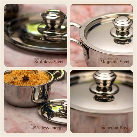 Stainless Steel Triply Stock Pot/Biryani Pot with SS Lid – Homeprivilez