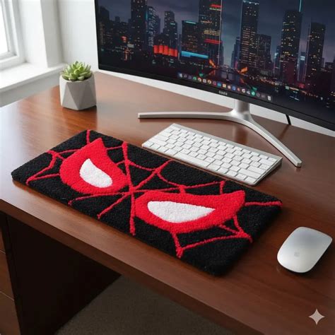 Spider-Man Desk Rug - Webby Desk Companion | Cozy Bear at Toastd