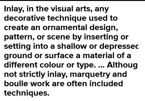 write inlay work:answer : - Brainly.in