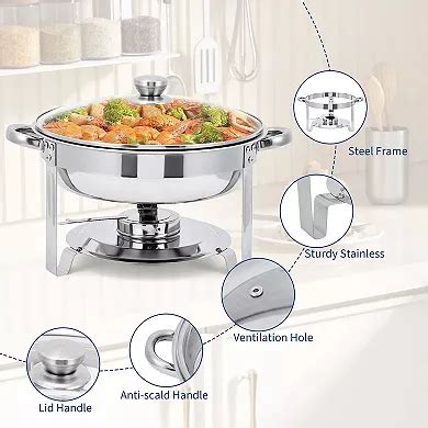 Chafing Dishes for Buffet, Stainless Steel 5QT Round Buffet Servers and ...