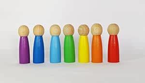 Natural.Toys | Wooden Peg Dolls Toy Set of 7 Pcs : Amazon.in: Toys & Games