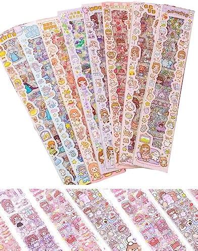 Shopaholic Cute Kawaii Stickers - 20 PET Sheets Cute Washi Stickers for ...