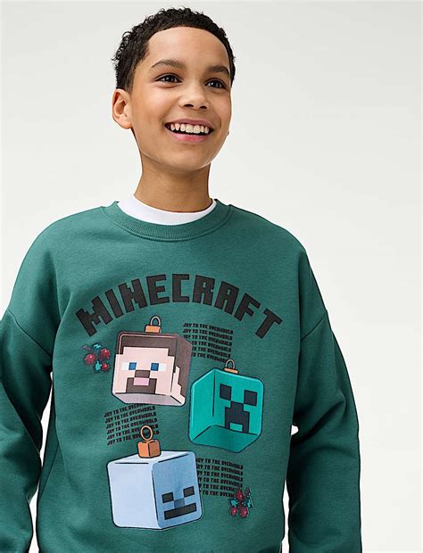 Buy Cotton Rich Minecraft™ Sweatshirt (6-16 Yrs) at Marks & Spencer