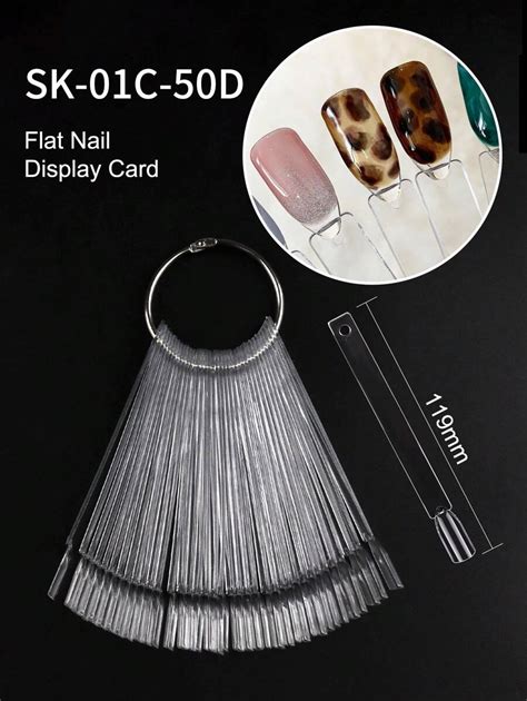 50Pcs/Set Clear Nail Swatches Color Card Display Chart Gel Polish ...