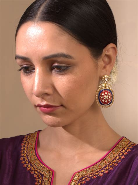 Red & Blue Enamel Earrings – Kaari