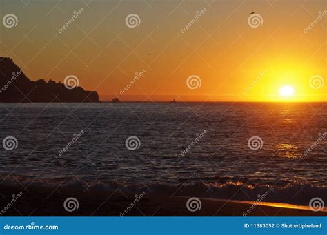 Baker Beach, San Francisco, at Sunset Time Stock Photo - Image of oasis ...
