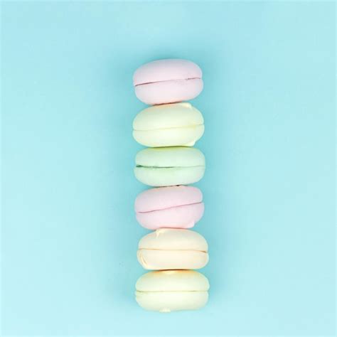 Stack of marshmallow looks like macarons french cookie gourmet colored ...