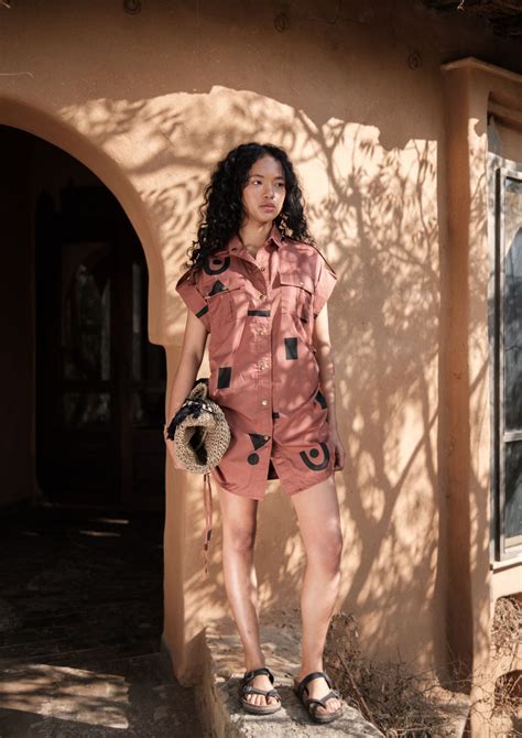 Sunrise Gather Dress - Triangular Print | The Terra Tribe