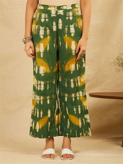 Buy Green Tie and Dye Cotton Pants | SSY52FEB5207/SSY52FEB52 | The loom