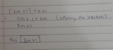 find out the value(2m+1)+6m - Brainly.in
