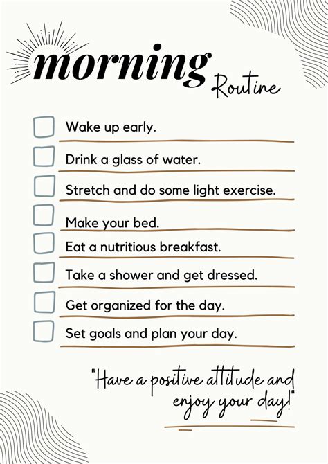 Morning Routine Checklist