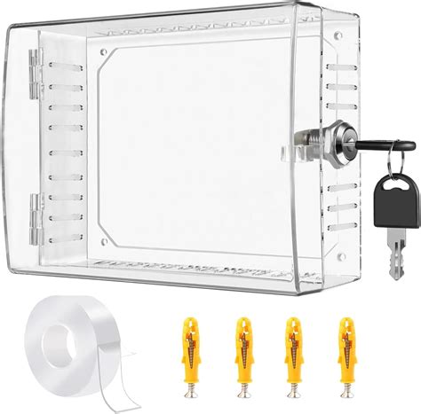 Amazon.com: Large Thermostat Lock Box Cover with Key,Clear Large Thermostat Cover with Lock for ...