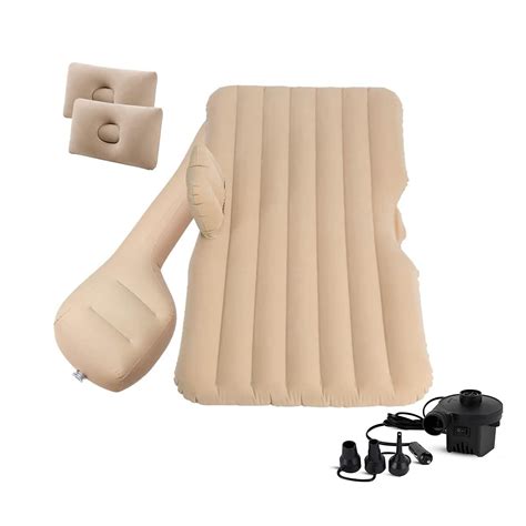 Buy Inflatable Car Back Seat Bed (Beige) with 2 Air Pillow & Air Pump ...