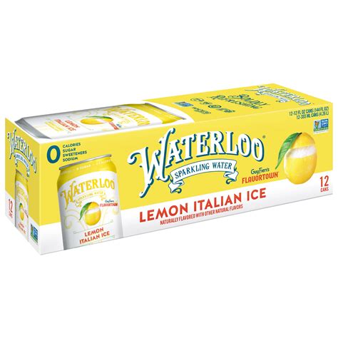 Waterloo Lemon Italian Ice Sparkling Water 12 pk Cans - Shop Water at H-E-B