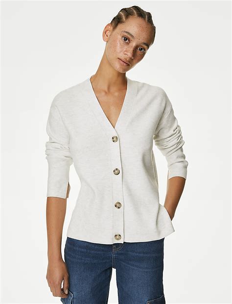 Buy Soft Touch V-Neck Button Front Cardigan at Marks & Spencer