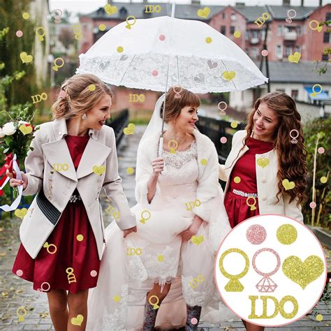 Buy 350 Pieces Wedding Confetti Gold Table Confetti Rose Gold I Do ...